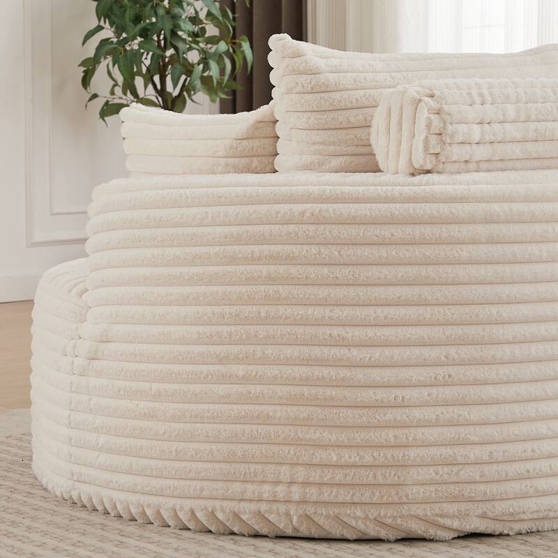 Corduroy Sponge single sofa,No Assembly Required,Fluffy Modern Sleeper Chair for Living room, Bedroom