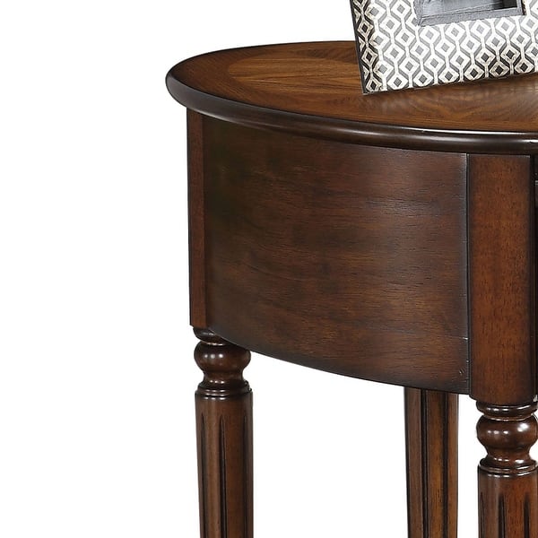 Alluring Side Table Dark Oak Brown Overstock 21465308