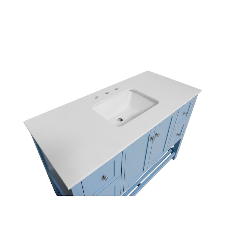 KitchenBathCollection Lakeshore 48" Bathroom Vanity with Engineered White Top