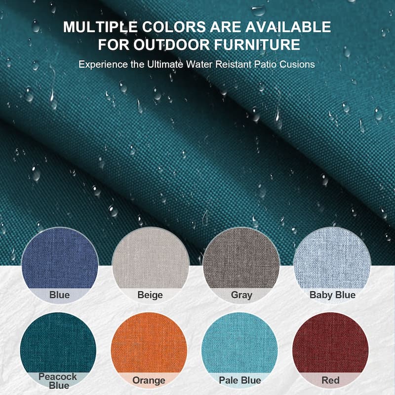 Luxury 6" Outdoor Cushions for Patio Furniture, 24x24x6 Cushion Set, Fade Resistant Replacement Cushions with Removable Cover