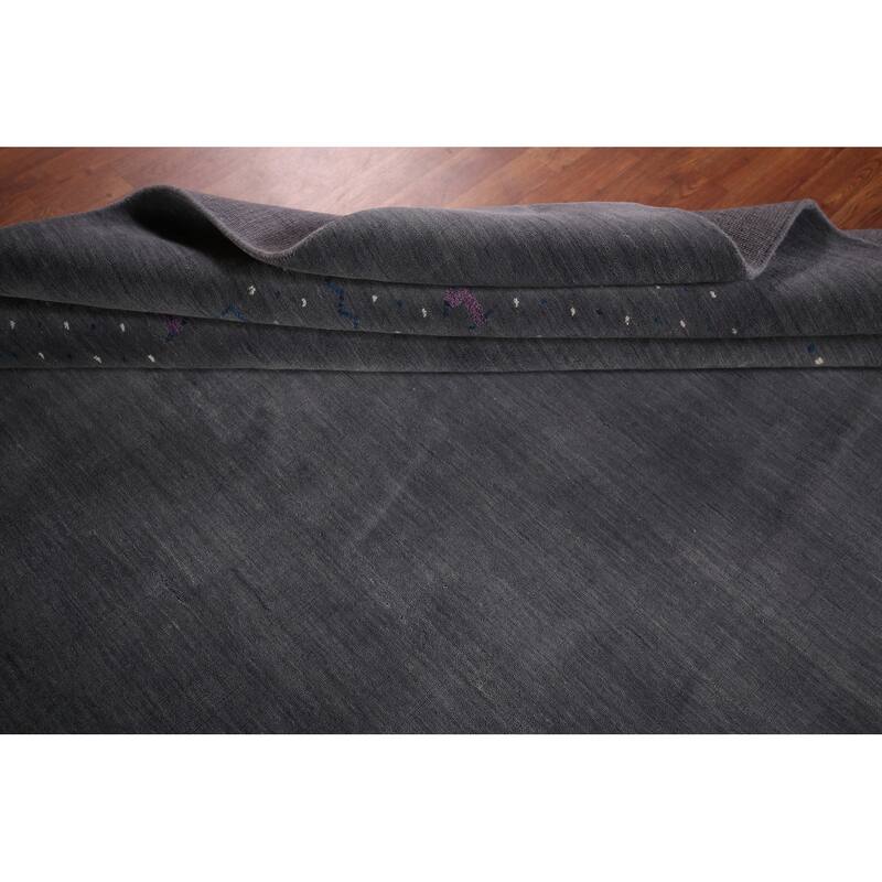 Tribal Gray Gabbeh Oriental Area Rug Handmade Wool Carpet - 8'2"x 10'2"