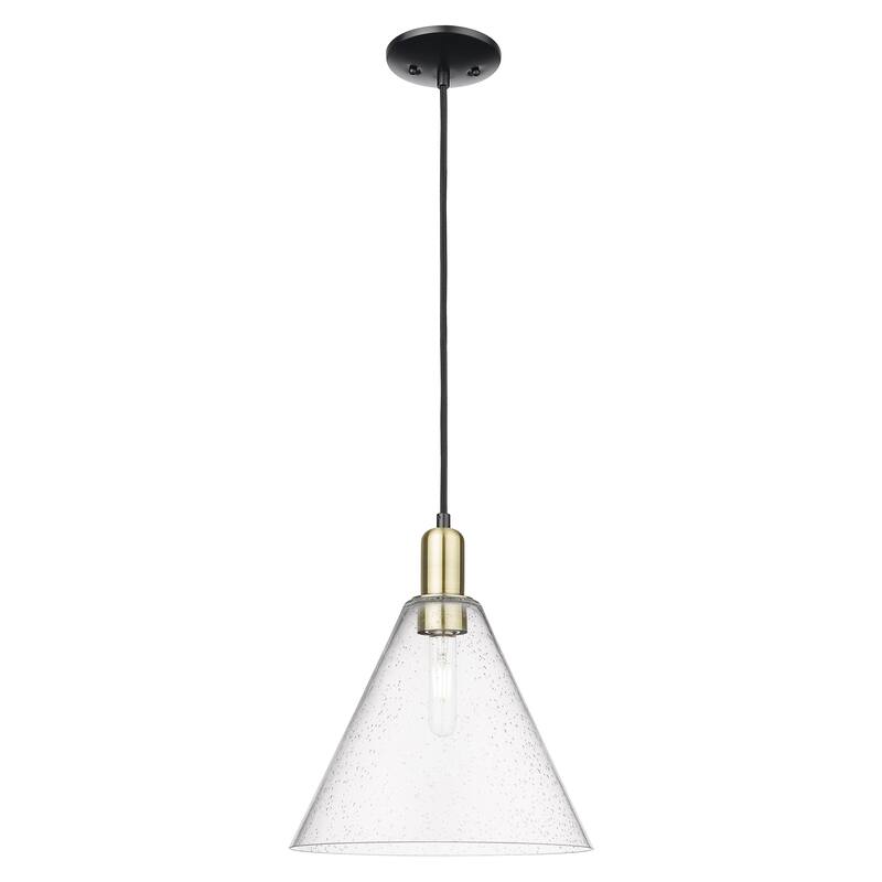 Innovations Lighting Endless Possibilities Arcadia - Berkshire Glass - 1 Light 12" Cord Hung Mini Pendant - Black Antique Brass/Seedy