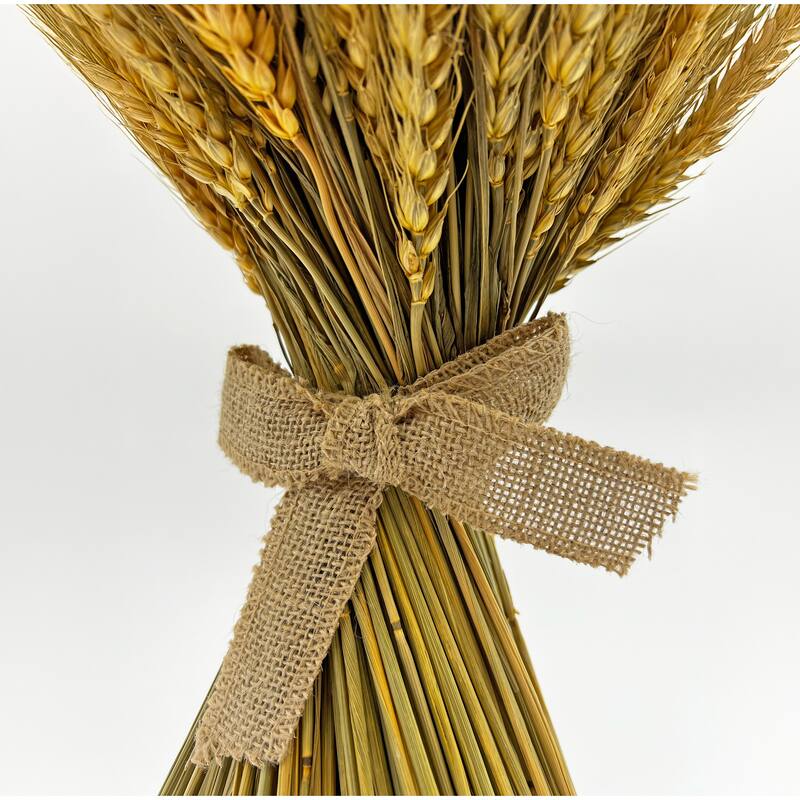 Preserved Decorative Wheat Standing Topiary Plant - Gold - 16 inches
