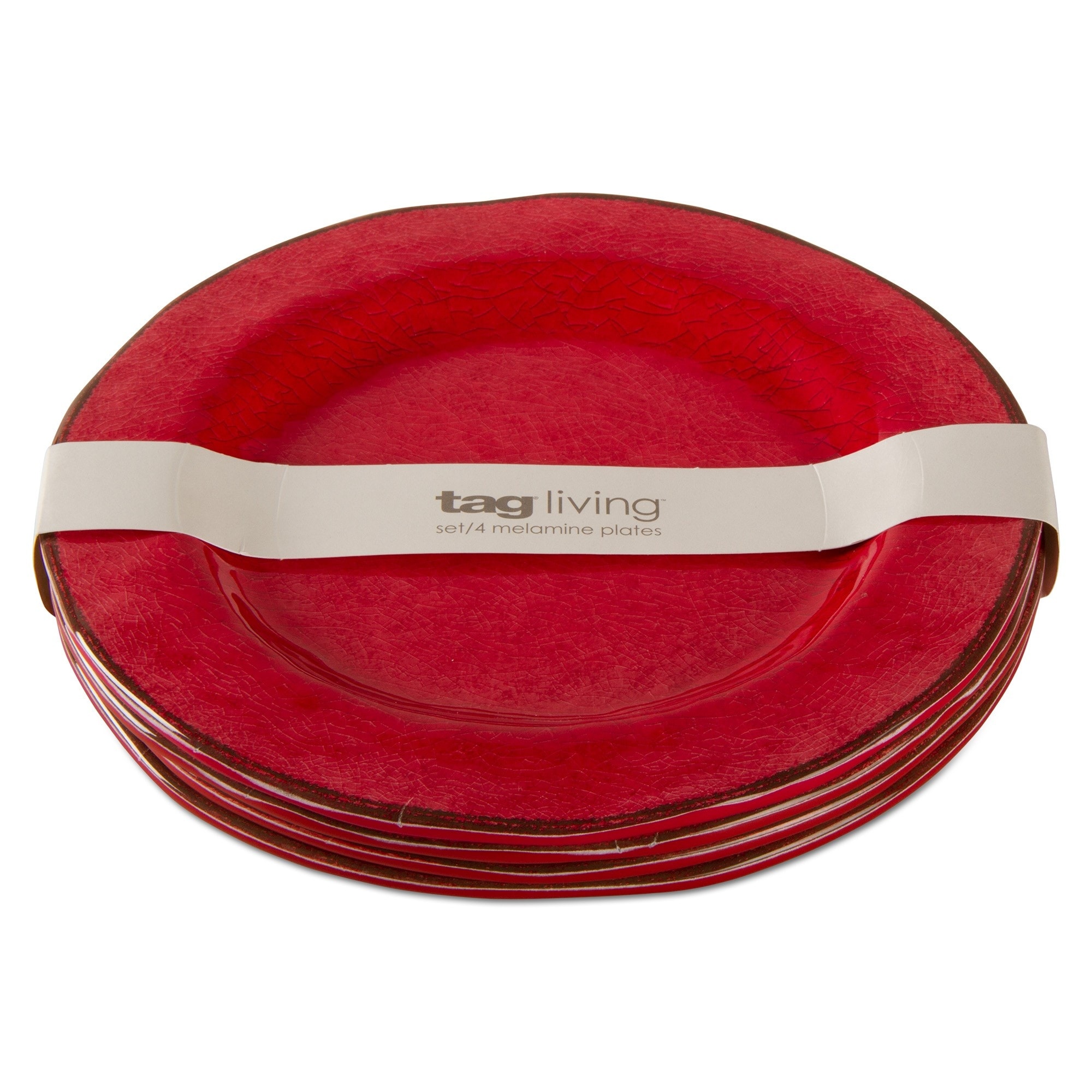 Red melamine dinner plates on sale