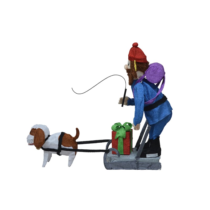 34" Rudolph 3D Pre-lit LED Yard Art Standing Yukon and Dog