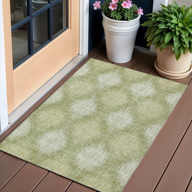 HomeRoots Ikat Transitional Rectangle Outdoor Rug - 3' x 5'