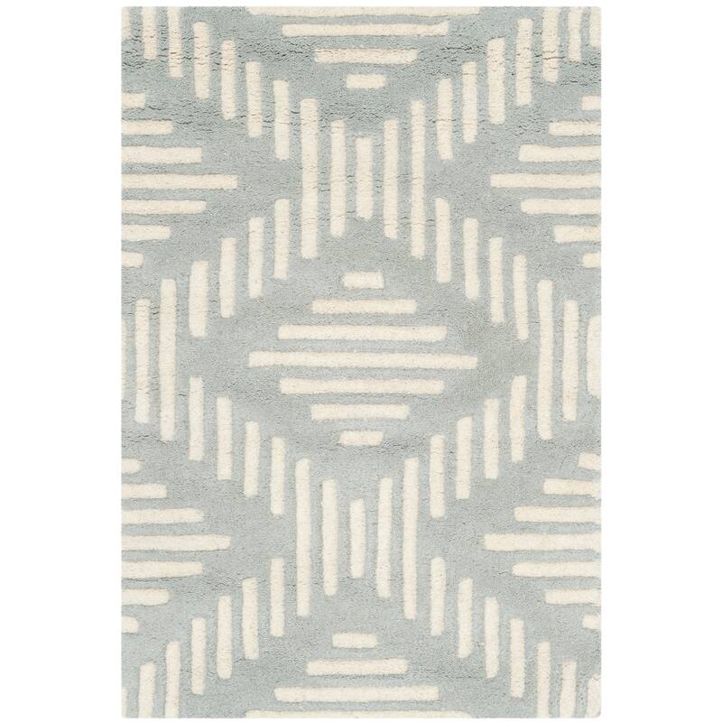 SAFAVIEH Handmade Chatham Onerva Modern Moroccan Wool Rug - 2' x 3' - Grey/Ivory