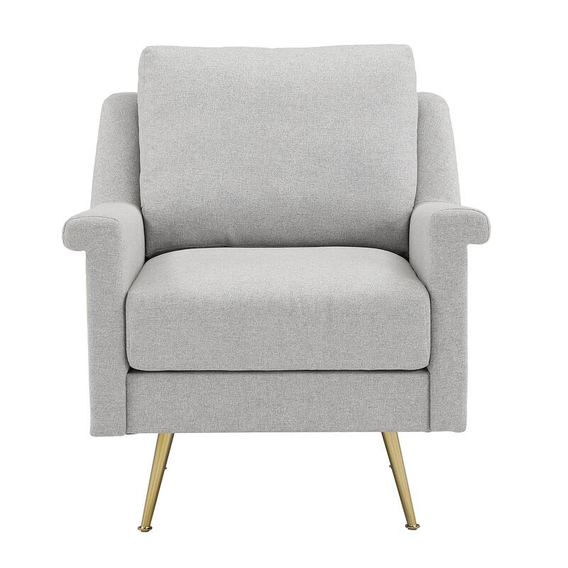 Cade Grey Fabric Accent Chair with Gold Metal Legs by iNSPIRE Q Modern
