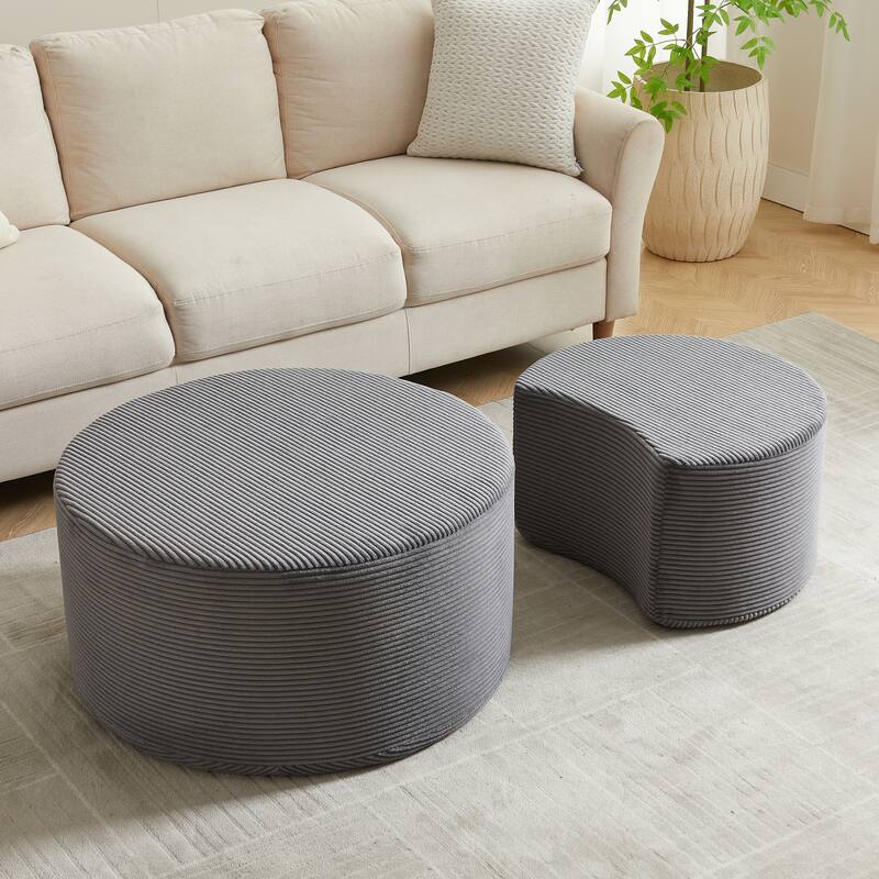 2-Piece Set, Modern Nesting Coffee Tables, Stylish Coffee Tables, Round Coffee Tables and Side Tables, for Living Rooms