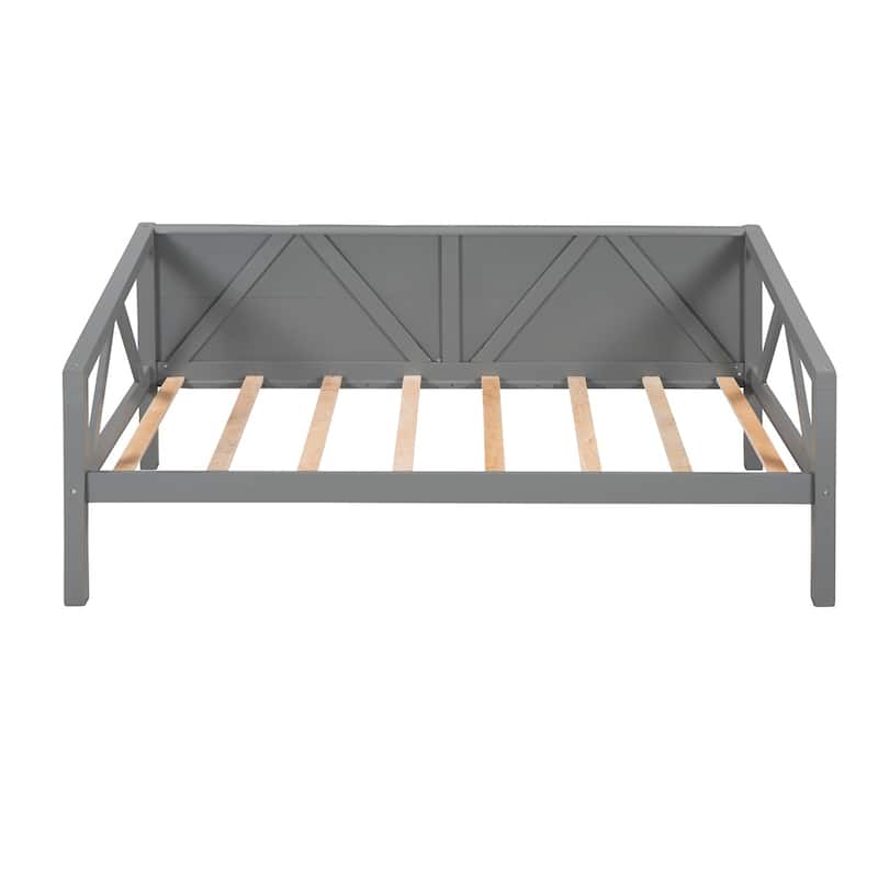 Merax Rustic Style Wood Daybed with Wood Slat Support