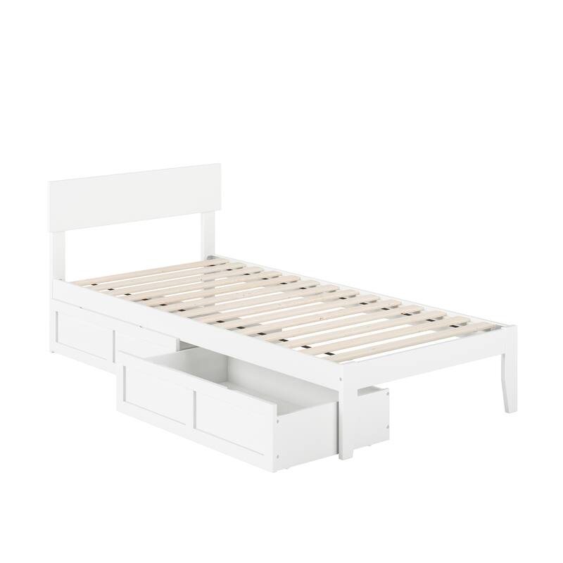 Boston Modern Contemporary Bed with 2 Extra Long Drawers