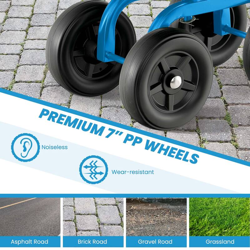 Costway Rolling Garden Cart Heavy Duty Workseat with 360° Swivel Seat - See Details