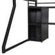 preview thumbnail 16 of 15, Full Size Gaming Loft Bed with Built-in Work Station, Open Wardrobe and LED Light, Metal Loft Bedframe with Storage Shelves