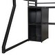 preview thumbnail 13 of 12, Metal Gaming Loft Bed with Open Wardrobe, LED Light and Built-in Work Station, Full Size Loft Bedframe with Storage Shelves