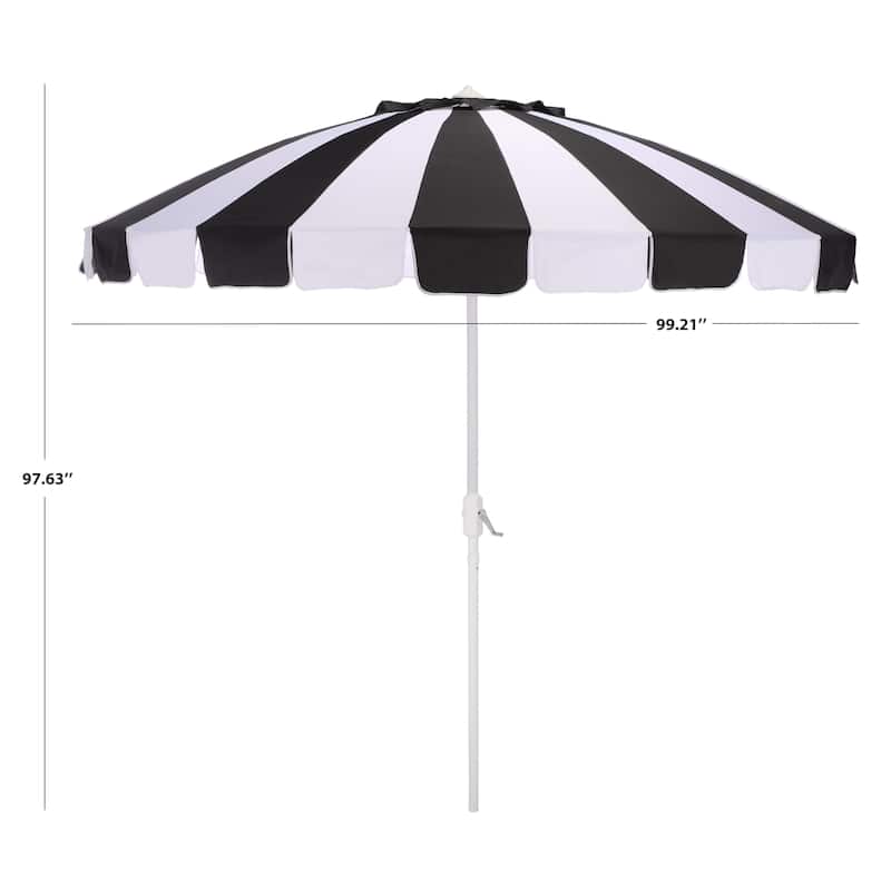 SAFAVIEH Outdoor Patio Furniture Buti 9 Ft Umbrella, Crank Lift Shade with Aluminum Frame
