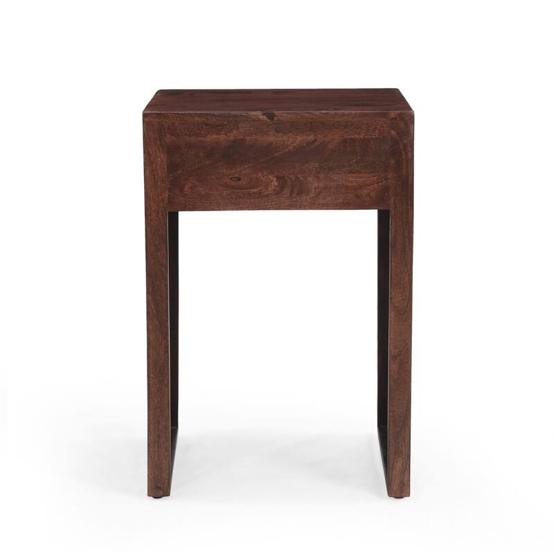 18" Traditional End Table with Wood Finish and One Drawer for Living Room or Bedroom