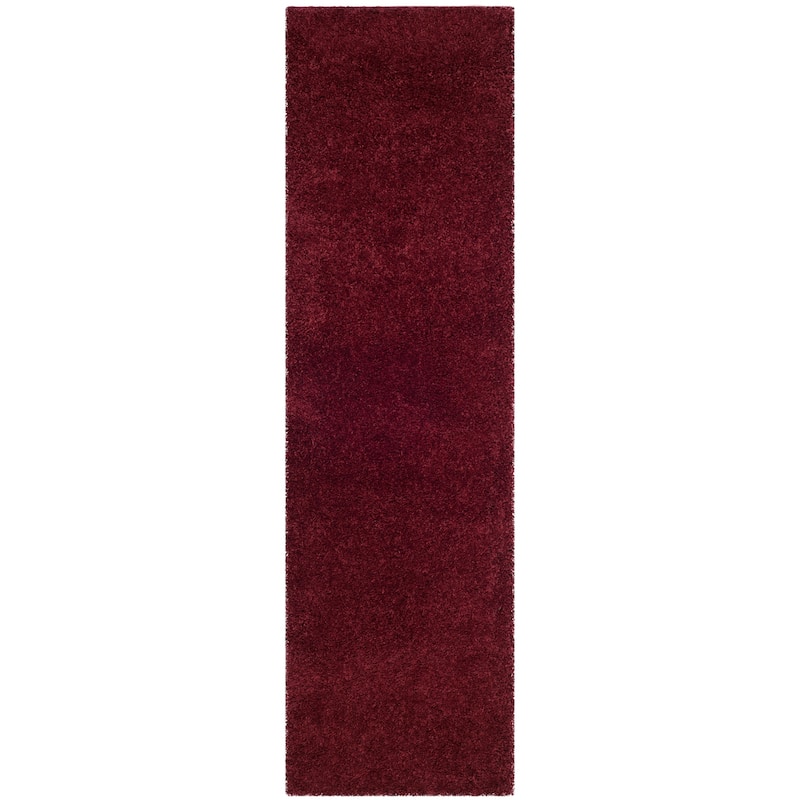 SAFAVIEH Laguna Shag Verdiana Solid 2-inch Thick Rug - 2' 3" x 4' - Maroon - Rectangle