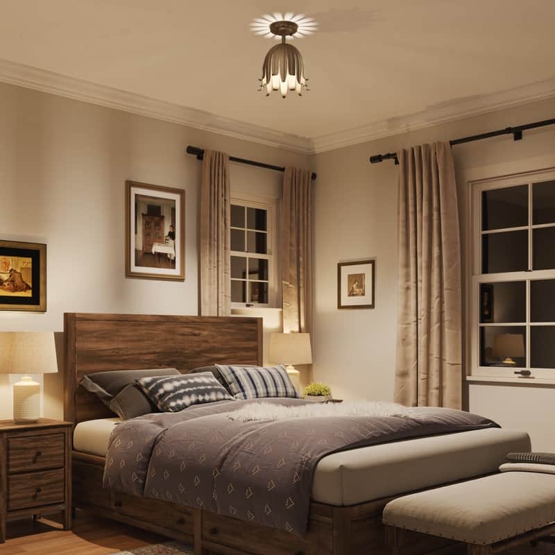 Acroma 1-Light Steel Dimmable Semi Flush Mount - N/A