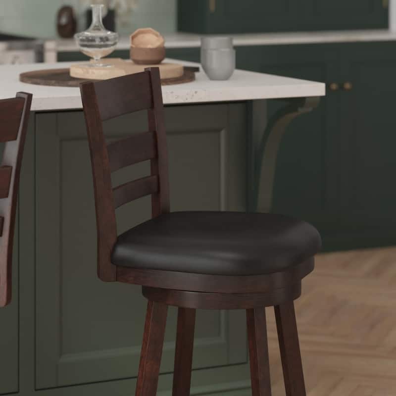 Upholstered Commercial Wooden Swivel Counter Stool