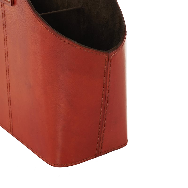 Leather Handmade 2 Bottle Kitchen Wine Holder with Carrying Handle