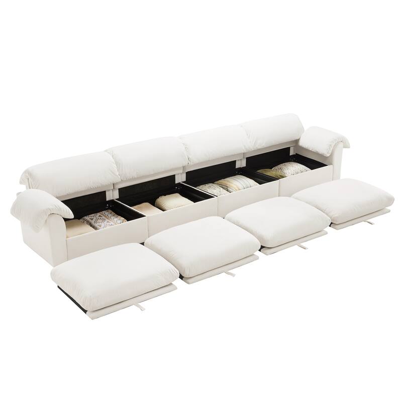 Large Deep Seat Modular Sofa with Storage Seats