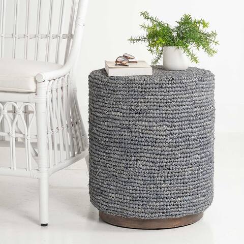 Woven Raffia Ottoman