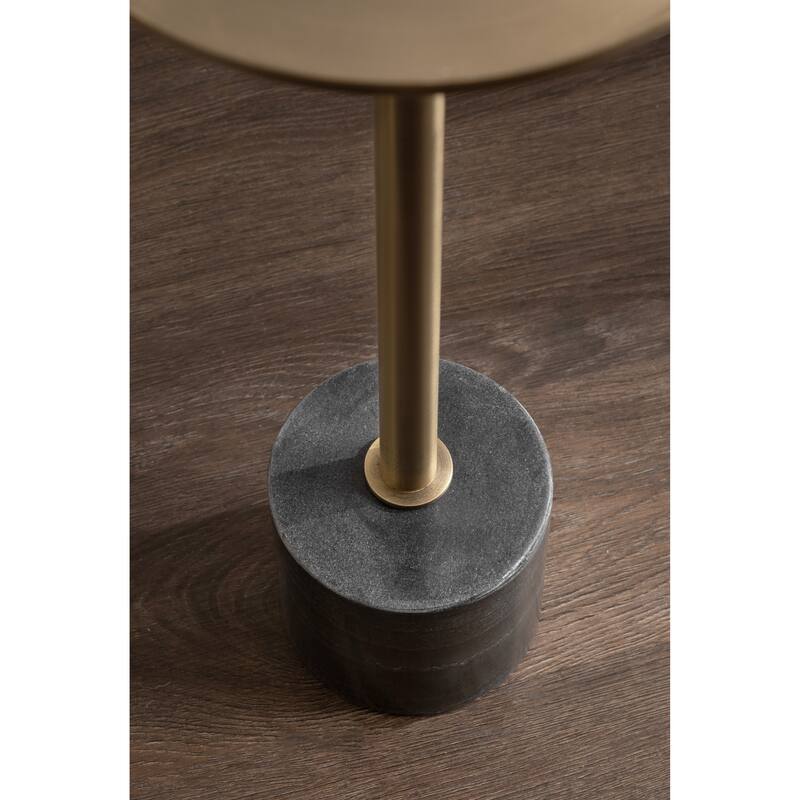 Kate and Laurel Vanora Metal and Marble Drink Table