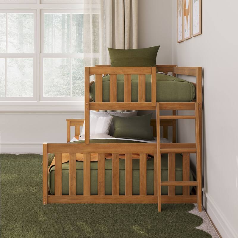 Max and Lily Twin over Full Low Bunk with Angled Ladder on End