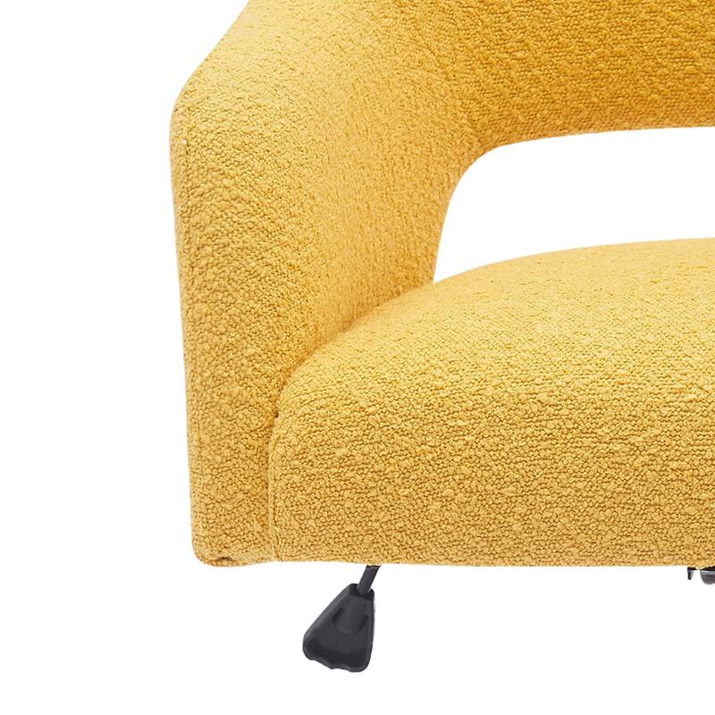 Boucle Upholstered Office/ Desk Chair - Swivel/ Adjustable Height