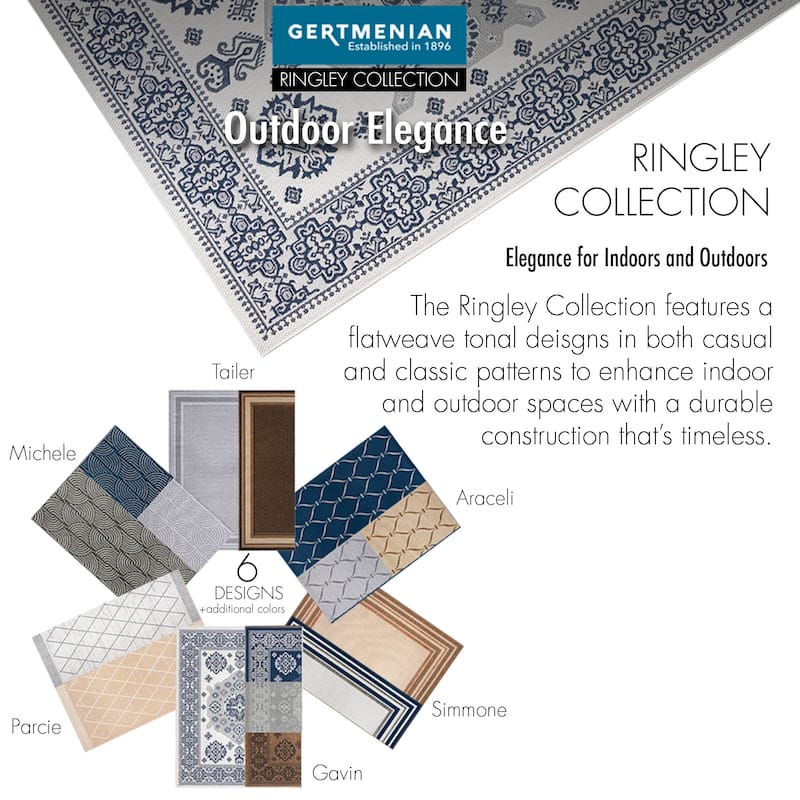 Gertmenian Ringley Luxury Thick Polypropylene Flatwoven Indoor/Outdoor Area Rug Collection