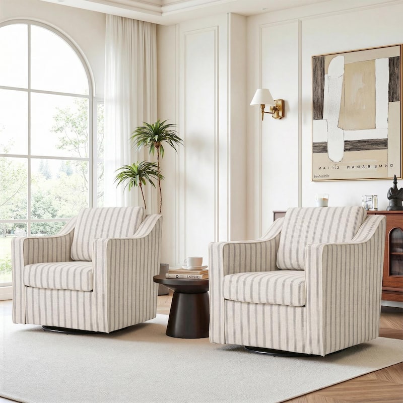 2 Set Modern Swivel Accent Arm Chair for Living Room