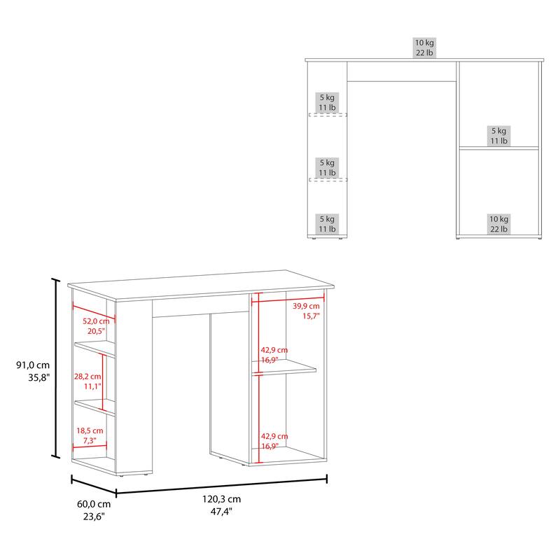 Vernon Kitchen Island with 1 Door and Open Storage, White and Natural Oak