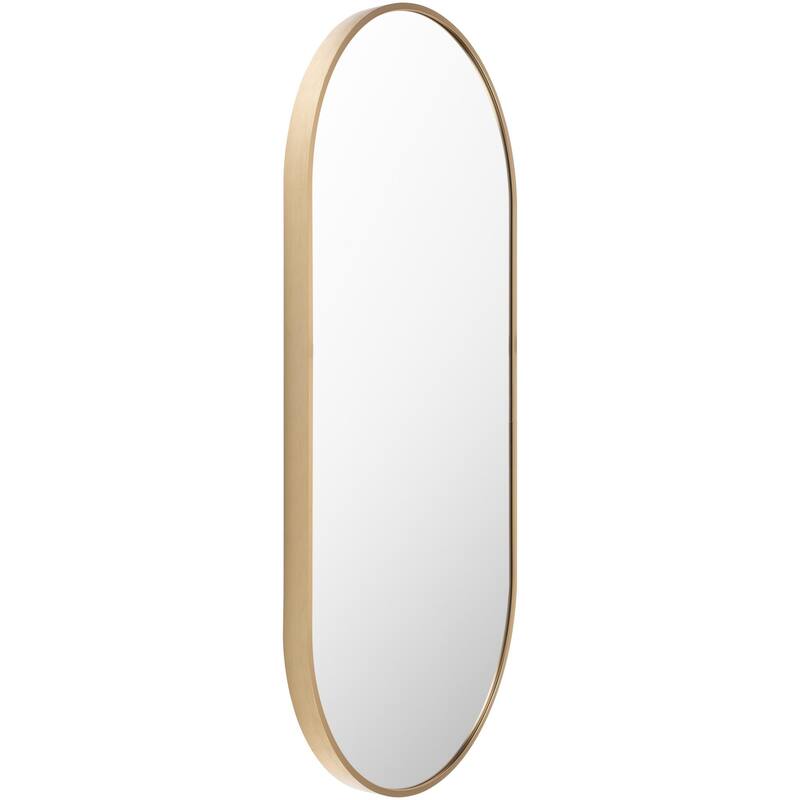 Livabliss Aranya Modern Aluminum Oval Pill-Shaped Accent Mirror