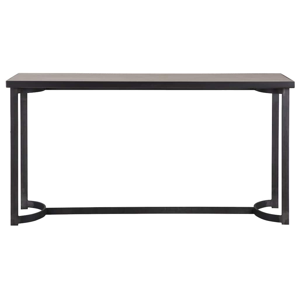 Uttermost Basuto 62" Long Oak Veneer Top Iron Lodge Style Console