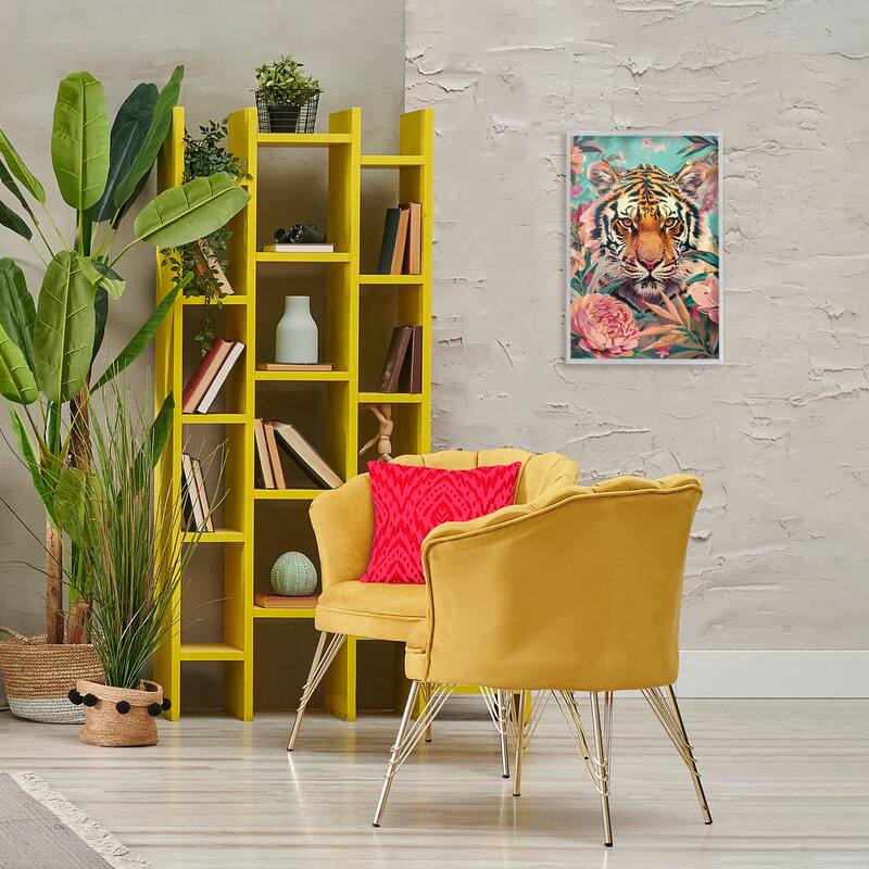 Stupell Fierce Tiger In Waiting Framed Giclee Art Design By LSR Design Studio