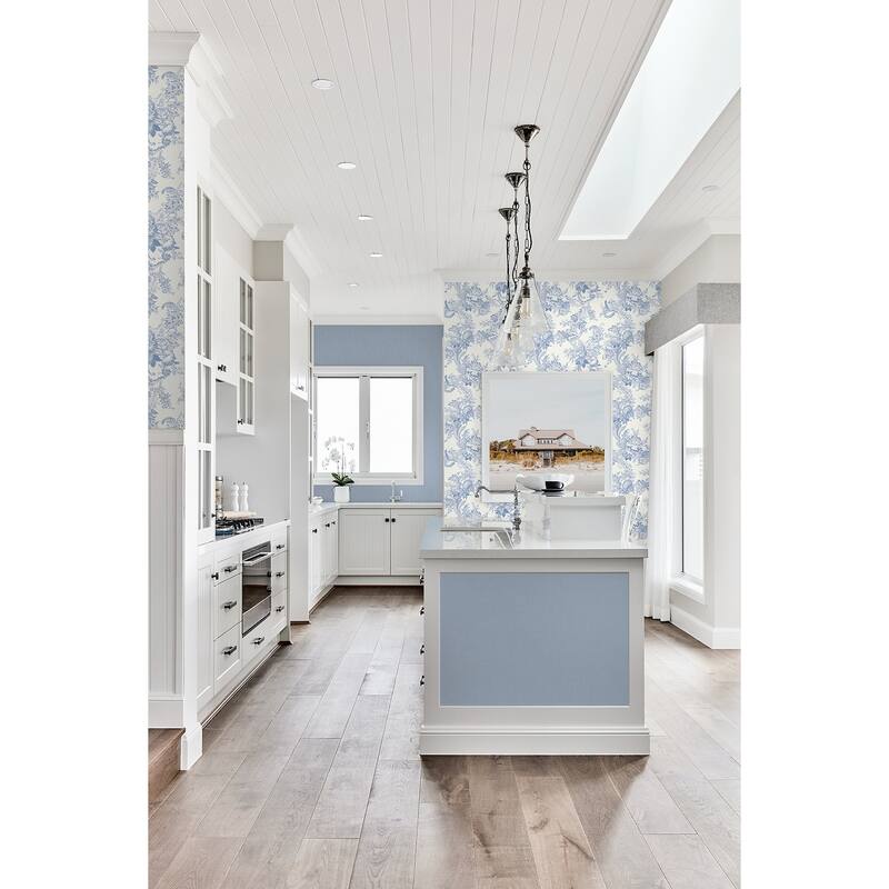 A-Street Prints Marblehead Bluebell Basket Weave Wallpaper