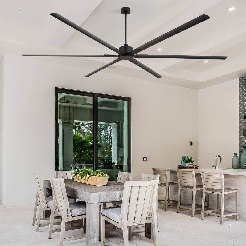 Large 96/120-inch Industrial Ceiling Fan without Light with Remote (6/8-Aluminum Blades)