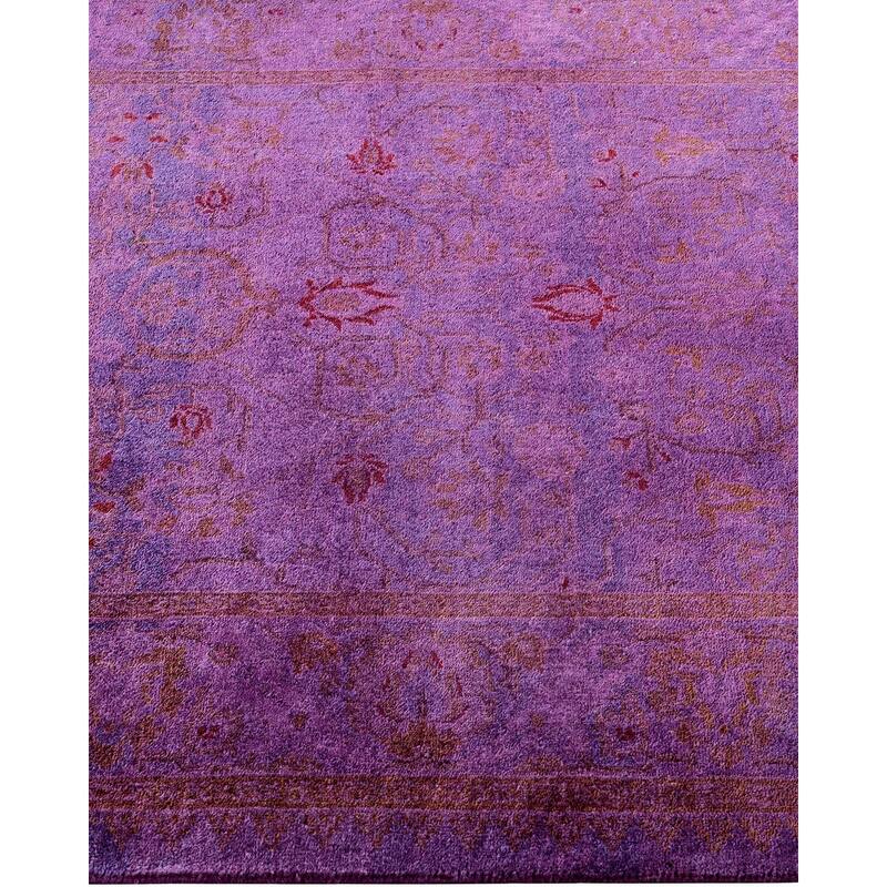 Contemporary Overdyed Wool Hand Knotted Runner - 3' 1" x 10' 3"
