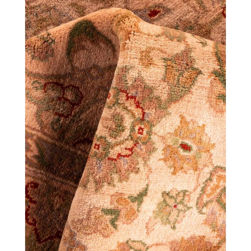 Overton Hand Knotted Wool Vintage Inspired Modern Contemporary Overdyed Beige Area Rug - 3' 1" x 5' 5"