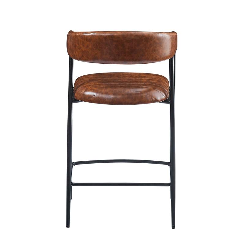 Verstia Modern Upholstered PU Leather Counter Stools, Iron Frame, Set of 2 by Christopher Knight Home