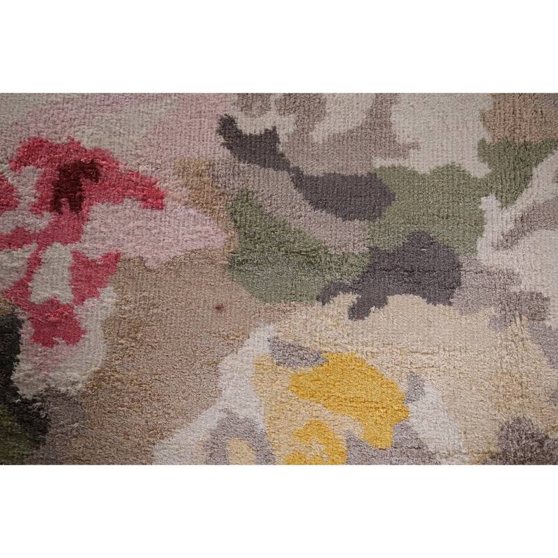 Handmade Abstract Indian Area Rug Oriental Wool & Silk Carpet - 5'4"x 8'3"