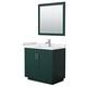 Option Green, Nickel Trim, White Cultured Marble Top