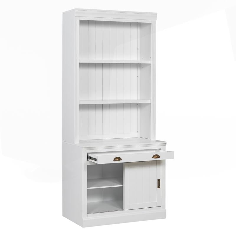 Modern Tall Bookshelf with LED Lighting and Versatile Storage Options