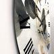 preview thumbnail 3 of 6, Designart 'Pastel Abstract With Blue Black Beige & Gold Spots' Modern wall clock