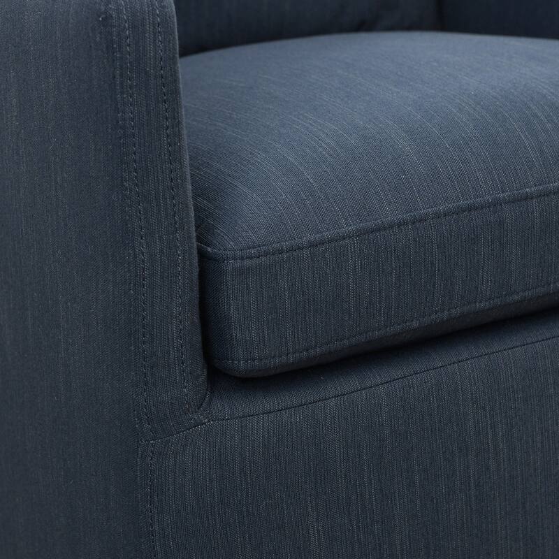 KINWELL 25" Performance Fabric Upholstered Rolling Dining Armchair