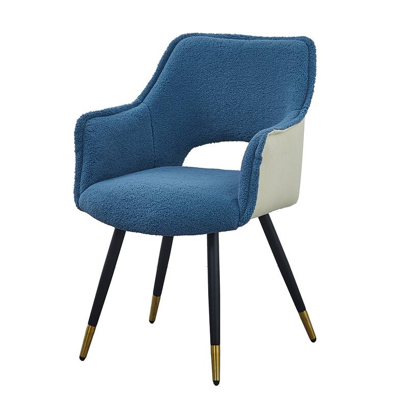 Blue Modern 23.2" Upholstered Accent Chair with Iron Legs for Living Room (Set of 2)