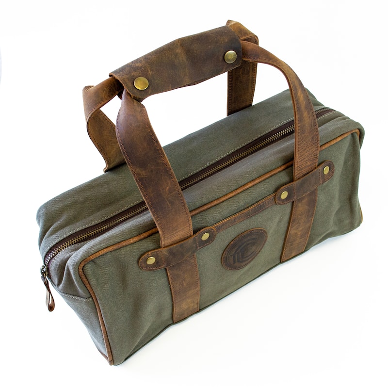Outdoor Leisure Products Model CT10003 Canvas and Leather Ammo Bag