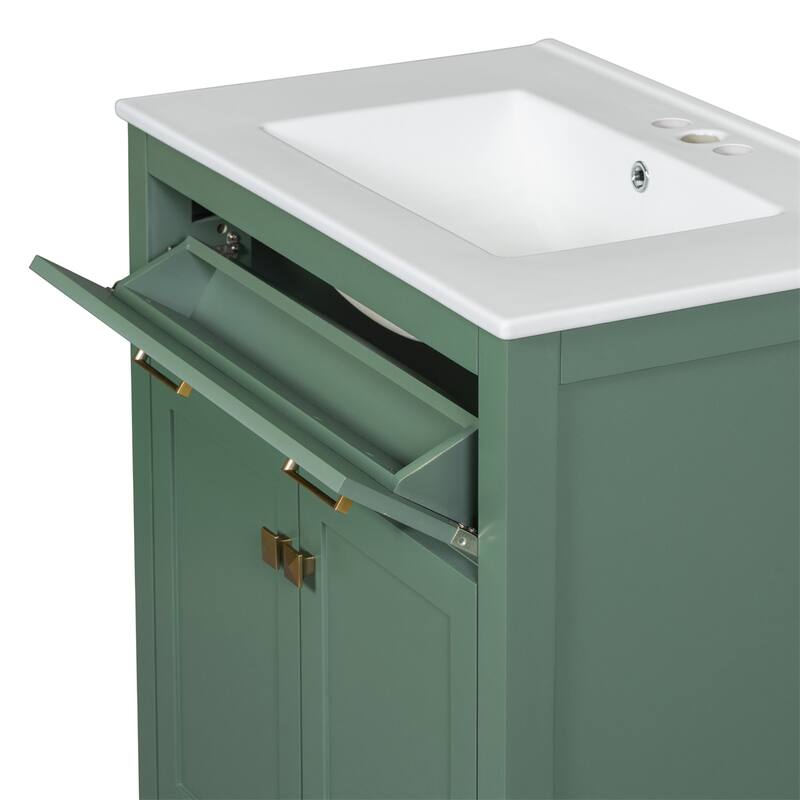 30-inch Bathroom Vanity with Ceramic Sink, 2 Doors, Soft Close Doors