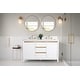 preview thumbnail 51 of 177, Vanity Art Bathroom Vanity with Ceramic Sink and Engineered Marble Top 54" (Double Sink) - White