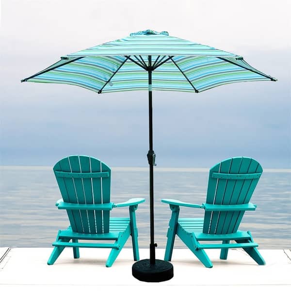 6ft teal patio umbrella Tilt Wooden Beach Umbrella 8-Rib button tilt mechanism PURPLE LEAF 6 ft. x